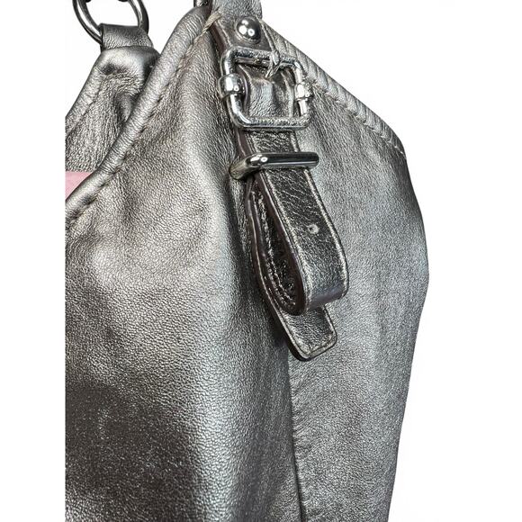 COACH Madison Metallic Pewter Leather 15958 Bag & Matching Wallet Set - Picture 6 of 16